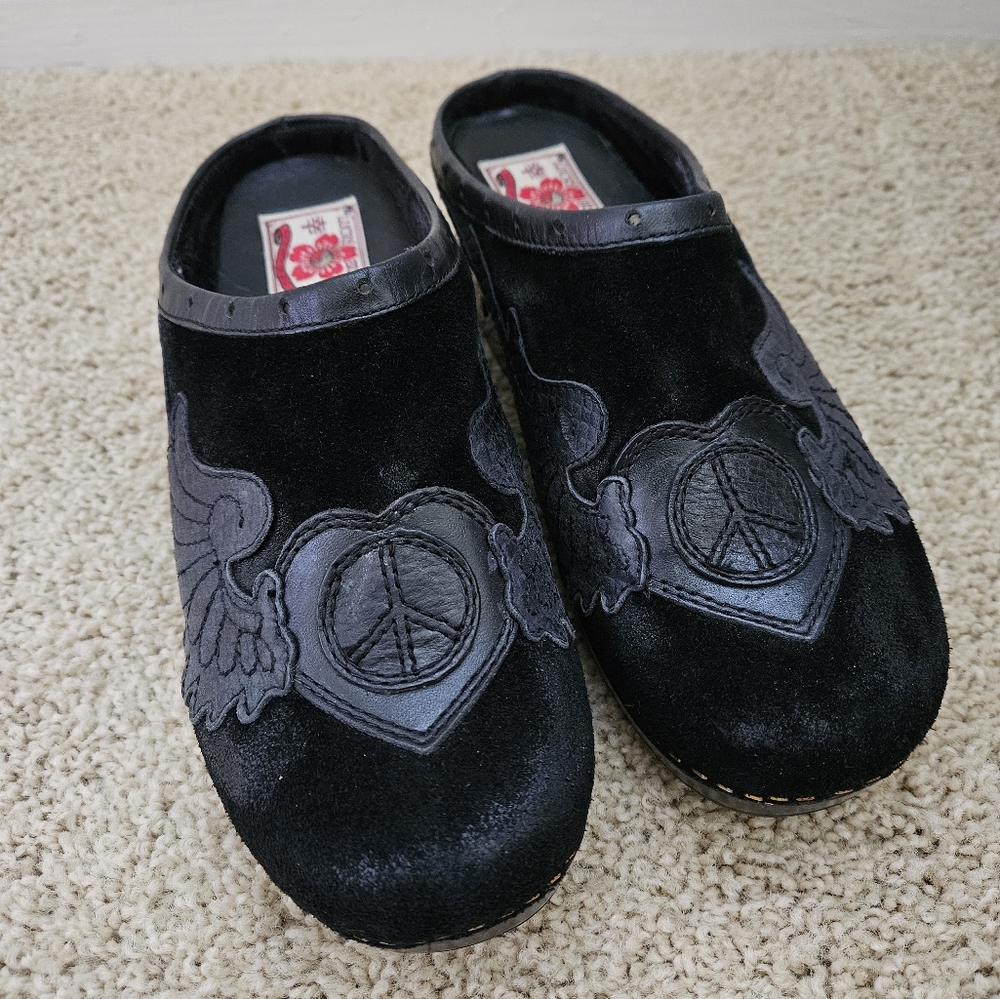 Y2K Lucky Brand Black Suede Mules
